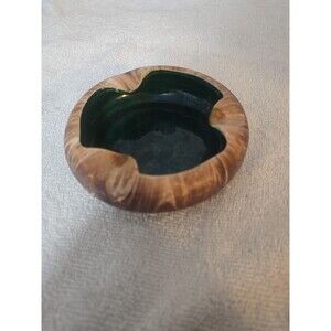Vintage Badlands Ashtray Romco Rocky Mountain Pottery Swirled Faux Wood Finish